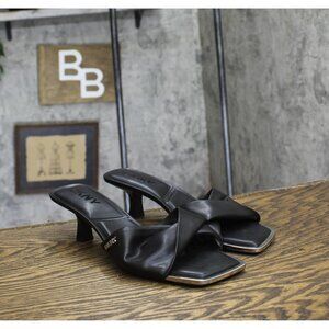 DKNY Womens Jolaine Twist Heel Sandal Mule K1532005 Black 9.5M